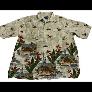 Men's Print Button Down Top